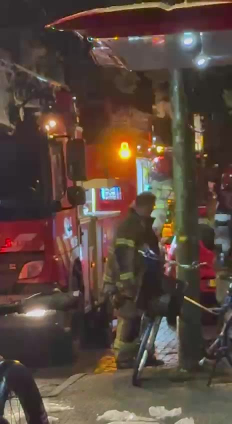 Fire Erupts on Roof in Amsterdam Amid Severe Thunderstorm